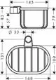 Seifenkorb in Ovalform, hergestellt von AXOR, mit Metallrahmen und Befestigung, geeignet für Wandmontage im Badezimmer oder in der Dusche.